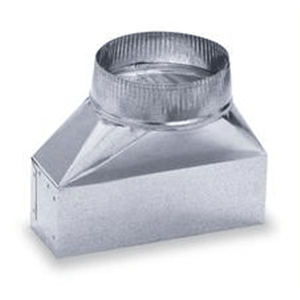 Lambro Industries - Ducts - Galvanized Transition from 6" Round to 3.25" x 10" Duct - Model 137